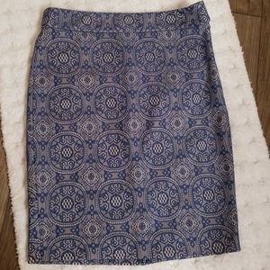 The Limited Blue Lace Pencil Skirt